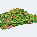 Vibrant Colorful Blooms And Lush Green Grass In Natural Garden Landscape