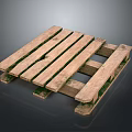 Rustic Wooden Pallet With Green Moss And Wooden Planks On Dark Background