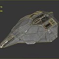 Detailed Sci-Fi Spaceship 3D Model With Armored Hull And Module Structure