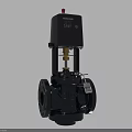 Industrial Control Valve With Electric Actuator Flange Connection Black Body And Red Indicator