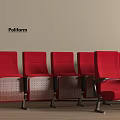 Modern Public Seats In Red Design By Poliform Arranged In Row For Indoor Public Spaces