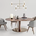 Modern Minotti Dining Table and Chair Combination 3d model