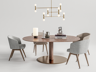 Modern Minotti Dining Table and Chair Combination 3d model