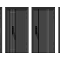 Modern Security Doors With Vertical Lines Matte Black Finish And Secure Lock System