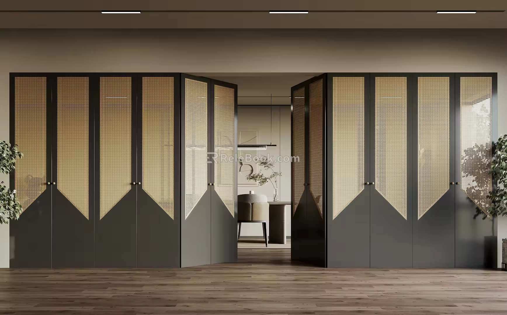Folding door screen partition 3d model