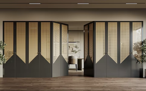Folding door screen partition 3d model