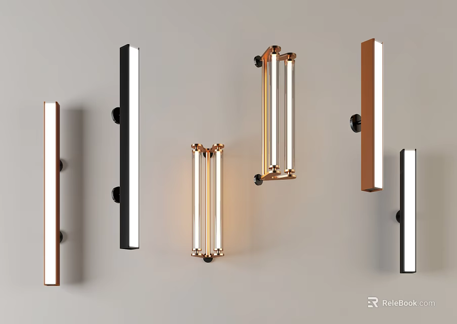 Modern Wall Sconces With Sleek Metal Design And Various Color Options For Interior Lighting 3d model 