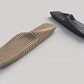 Modern Landscape Seats With Brown Black Wavy Striped Wooden Texture Design