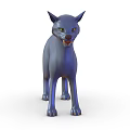 Blue Cat Sculpture 3D Model Figure With Glossy Finish And Standing Pose