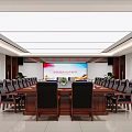 Modern Conference Room Interior Design With Long Table And Black Leather Chairs