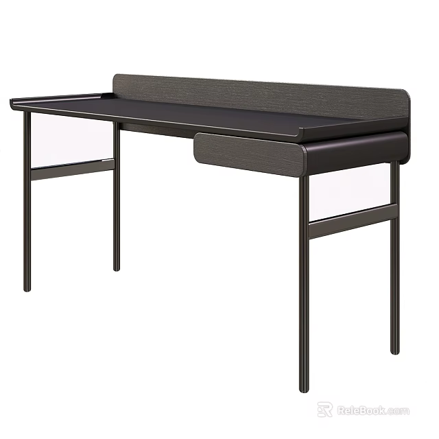 Minimalist Modern Dressing Table With Black Tabletop And Metal Frame Structure 3d model