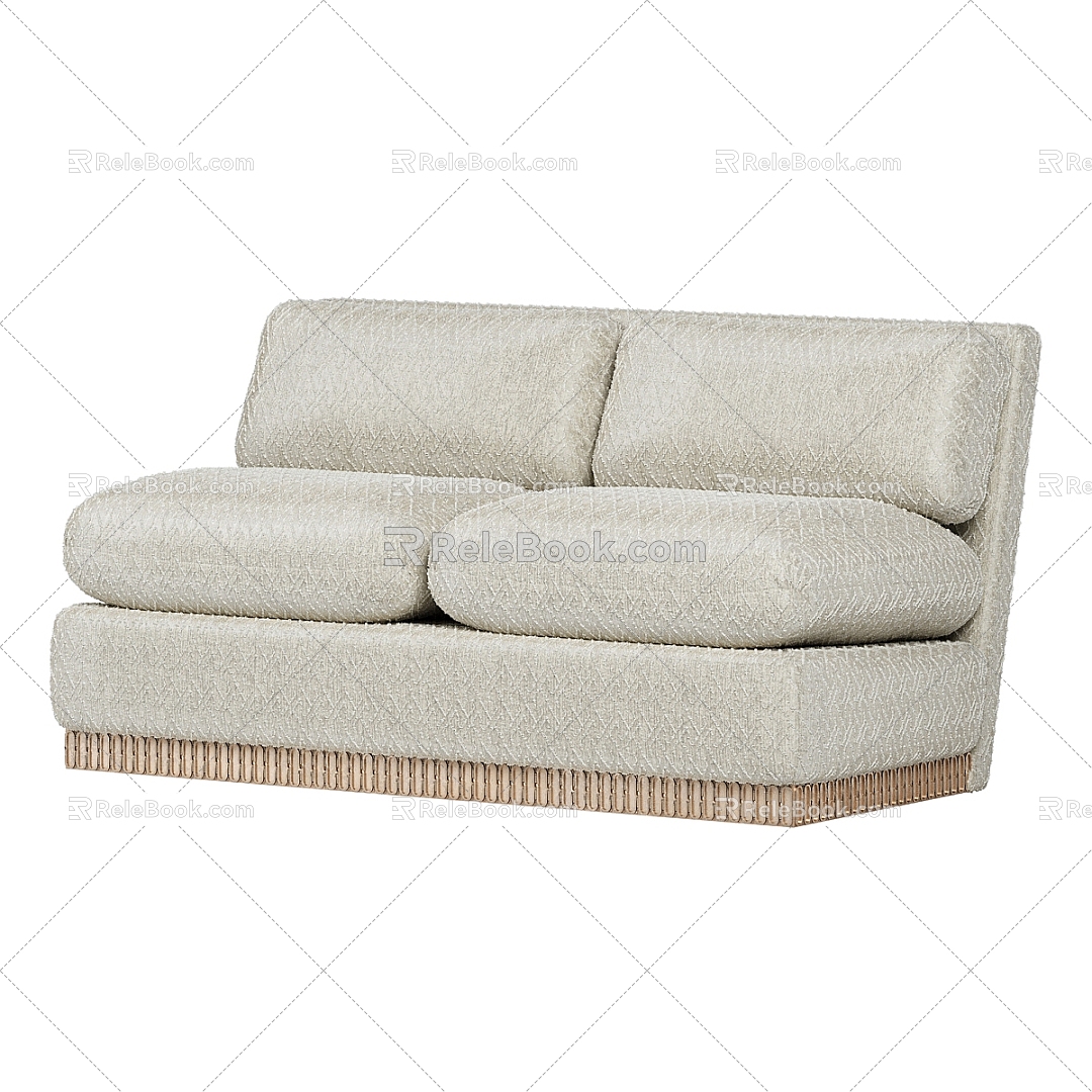 Nordic simple double sofa 3d model