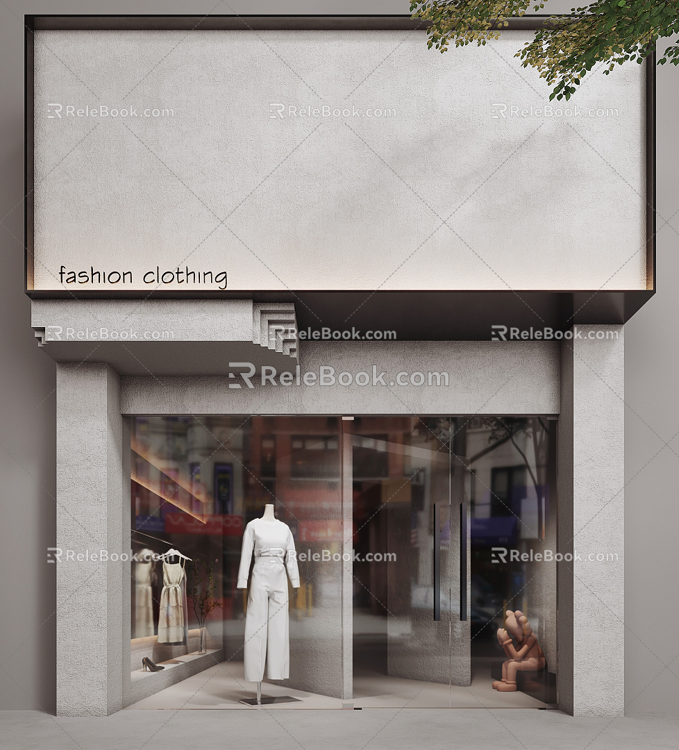 Modern Clothing Store Clothing Store Door Facade 3d model