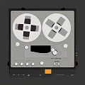 Vintage Reel to Reel Tape Recorder With Dual Tape Reels Control Knobs And Audio Indicators