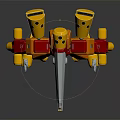 Colorful Robot Character Featuring Mechanical Arms Legs And Yellow Red Parts