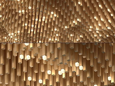 Modern Home Decor Golden Column Decorative Ornament Set With Lighting 3d model