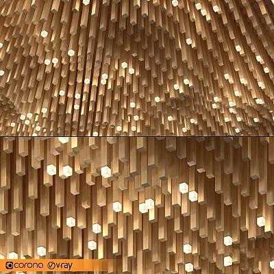 Modern Home Decor Golden Column Decorative Ornament Set With Lighting 3d model