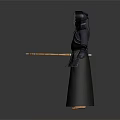 Samurai Armor Figure Holding Traditional Japanese Weapon in Detailed 3D Standing Model