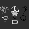 Stylish Clothes Featuring Metal Wing Ornaments Spiked Rings And Decorative Hoops