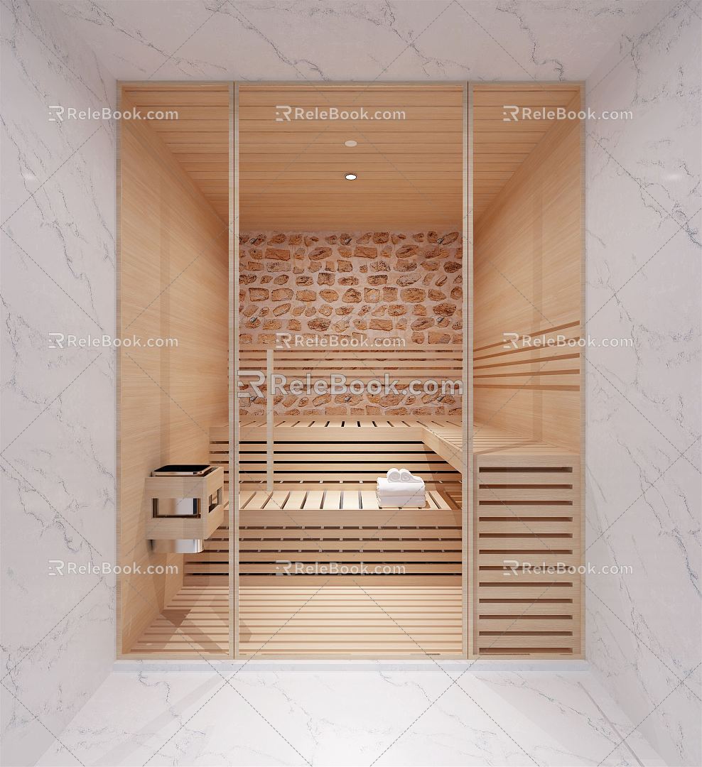 Modern Sauna Room 3d model