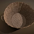 Practical Woven Basket For Household Storage With Natural Material And Handle
