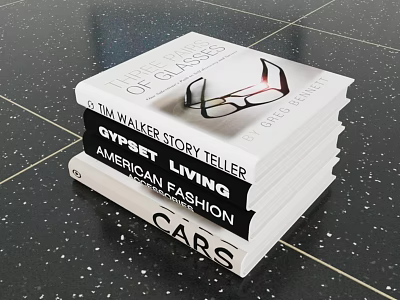 Stacked Books Magazines Featuring American Fashion Cars Living And Classic Stories 3d model
