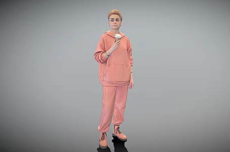 Casual Beauty Standing Beauty Model 3d model