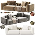 Modern Plush Upholstered Double Seater Sofa With Throw Pillows And Multiple Custom Color Options