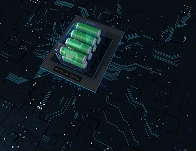 Chip Solid State Battery Energy 3d model
