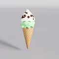 Snack Shop Offering Green And White Ice Cream Cone Topped With Chocolate Chips Tasty Treats