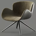 Modern Stylish Accent Chair With Curved Velvet Upholstery And Sturdy Metal Spider Legs