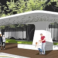 Modern gallery frame Special-shaped landscape gallery frame Demonstration area Folding line gallery pavilion 3d model