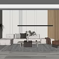 Modern sofa coffee table combination 3d model