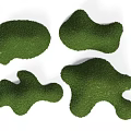 Green Grass Covered Microlandscape With Various Shapes For Decorative Landscape Design 3d model