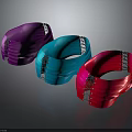 Fashionable Bracelets in Purple Blue Red with Shiny Finish and Metal Clasps