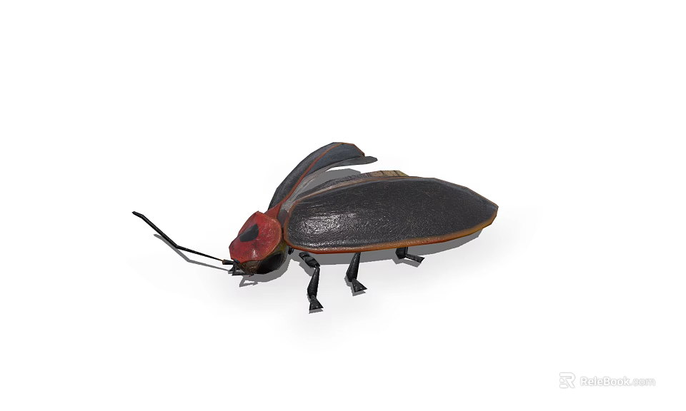 Detailed Reptile Figure With Red Head Black Body And Wings In 3D Rendering 3d model 