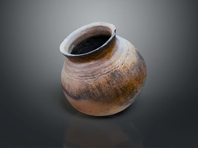Hand Carved Clay Vase With Traditional Textured Sculpture Artisan Design 3d model