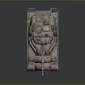 Modern Combat Military Tank With Camouflage Paint Tracks Cannon And Armored Equipment