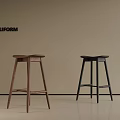 POLIFORM Modern Brown And Black Bar Stools With Minimalist Design 3d model