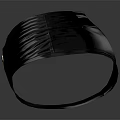 Black Textured Belt With Metal Buckle Folded Design Modern Fashion Accessory