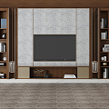 Modern TV Background Cabinet Furniture Accessories Combination 3d model