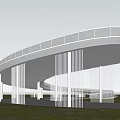 Modern Observation Deck Landscape Bridge Landscape Structure Landscape Gallery Landscape Platform Curve Observation Deck Curve Plank Road 3d model