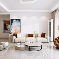 Modern Minimalist Living Room Sofa And Coffee Table Combination For Bright Elegant Spacious Home Space
