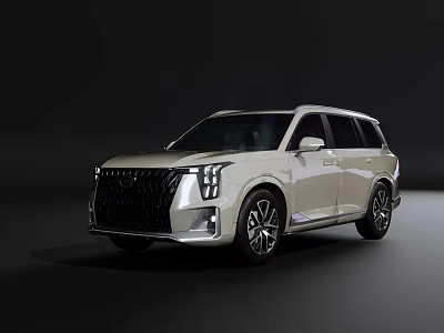 White Sleek Modern Luxury SUV Featuring Front Fascia Grille LED Headlights And Alloy Wheels 3d model