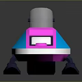 Modern Pink Blue Jet Ski with White Accents Blue Footrests and Black Seat