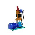 Industrial Mechanical Device Featuring Red Blue Yellow Black Components And White Supports Multi layer Structure 3d model