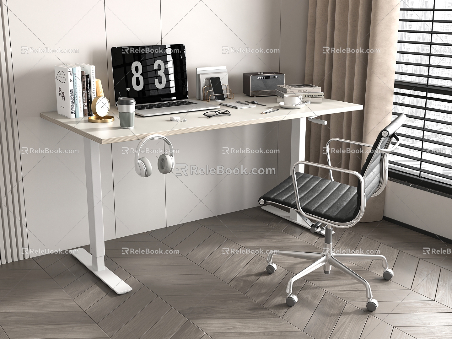 Desk and Chair Combination Office Chair Office Supplies model