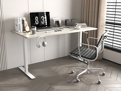 Desk and Chair Combination Office Chair Office Supplies 3d model