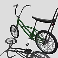 Stylish Green Bicycle With Curved Handlebars Black Seat And Rear Rack