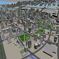 Aerial Planning of Modern Urban Landscape With High Rise Buildings Green Spaces and Road Layouts